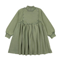 Farren + Me Washed Khaki Washed Turtleneck Bib Dress