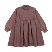 Farren + Me Washed Purple Washed Turtleneck Bib Dress