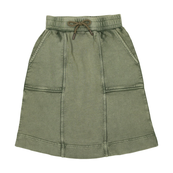 Farren + Me Washed Khaki Washed Edge Skirt