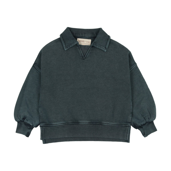 Farren + Me Washed Black Boys Sweatshirt Polo