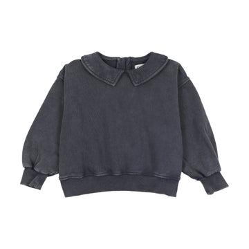 Kin and Kin Washed Blue Girl'S Collared Sweatshirt