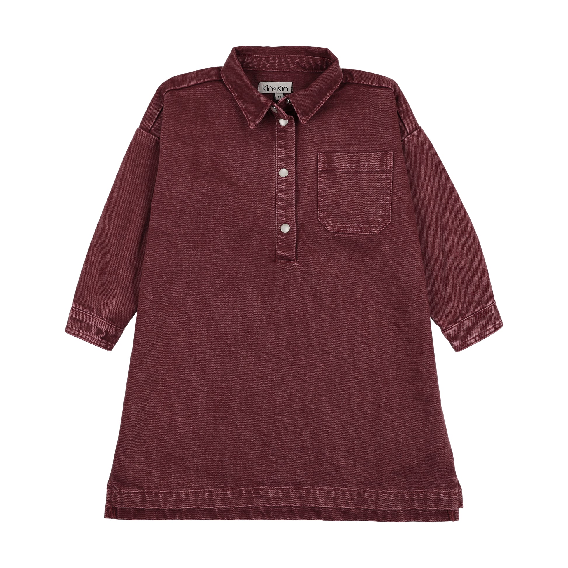 Kin and Kin Washed Burgundy Shirt Dress