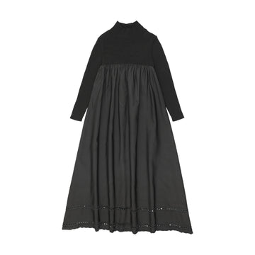 Kin + Kin Mixed Media Maxi Robe - Black