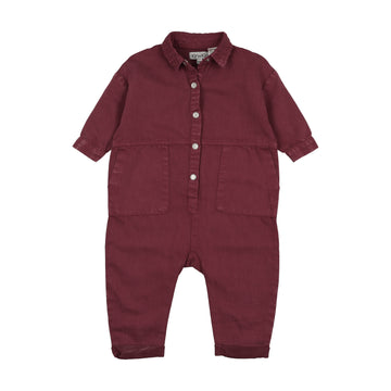 Kin and Kin Washed Burgundy Boys Romper
