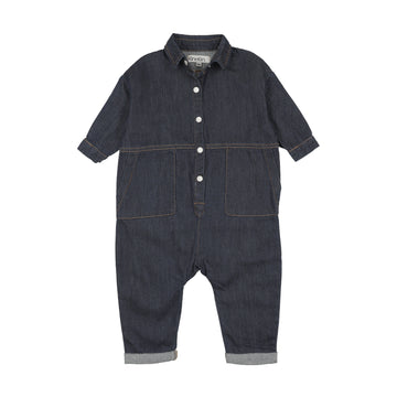 Kin and Kin Washed Blue Boys Romper
