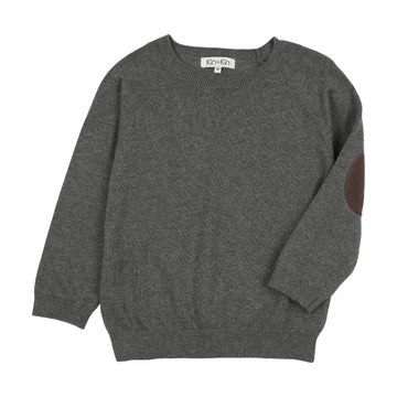Kin + Kin Boys' Patch Sleeve Sweater - Grey & Brown