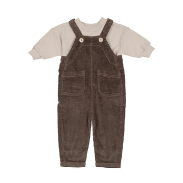 Kin and Kin Umber Corduroy Overall Set