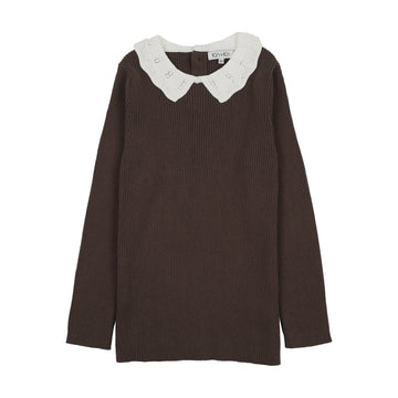 Kin + Kin Knit Collar Sweater - Brown