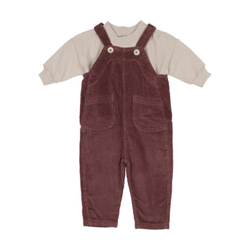 Kin and Kin Mauve Corduroy Overall Set
