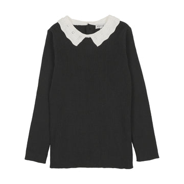 Kin + Kin Knit Collar Sweater - Black