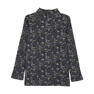 Farren and Me Navy Liberty Print Mockneck T-Shirt