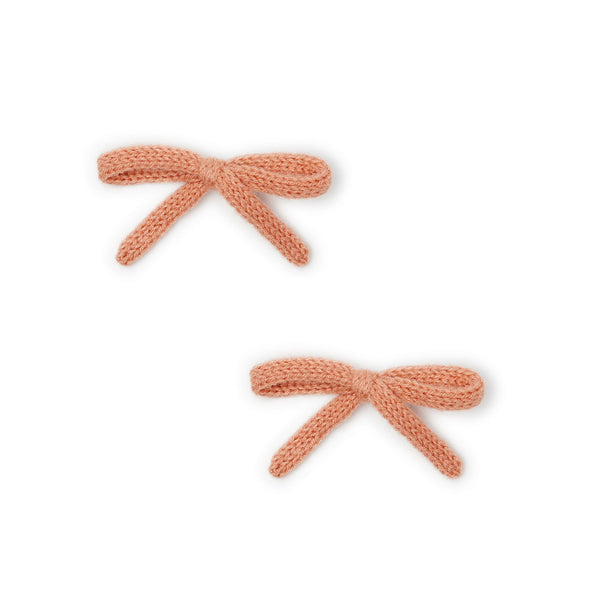 Le Enfant Bright Pink Knit Mini Bows 2 pack- FINAL SALE