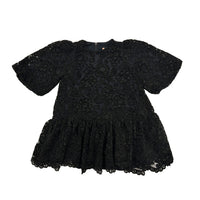 Mummymoon Black Velvet Lace Aria Dress With Sleeves