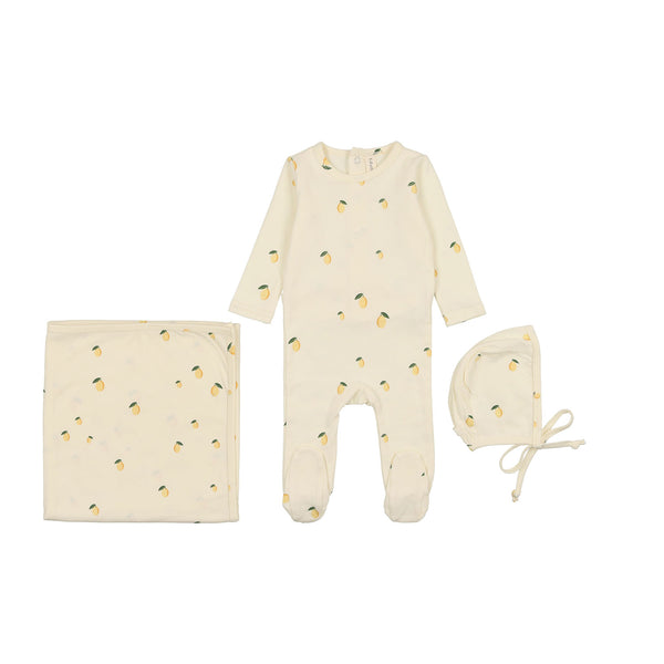 Lilette By Lil Legs Printed Fruit Layette Set Ivory/ Yellow