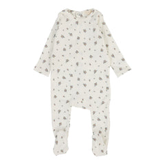 LIL LEGS LIGHT FLORAL VINTAGE FLORAL FOOTIE