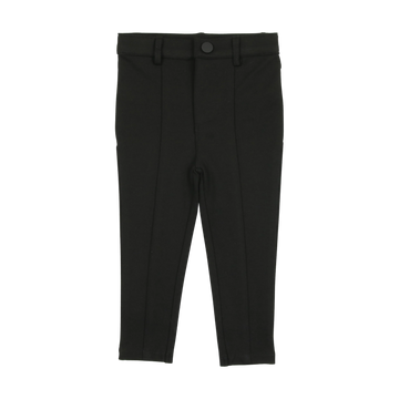 Lil Legs Black Boys Basics Ponte (Knit) Husky Pants With Seam