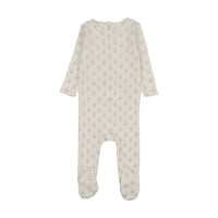 Lilette Geo Floral Printed Footie - Cream/Blue