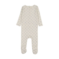 Lilette Geo Floral Printed Footie - Cream/Blue