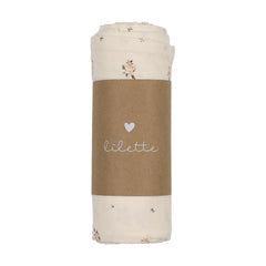 Lilette Rosebud Muslin Swaddle - Cream/Pink