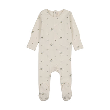 Lilette Rosebud Footie - Cream/Blue