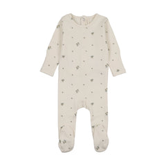 Lilette Rosebud Footie - Cream/Blue