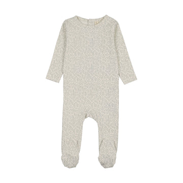 Lilette Leaf Trail Footie - Cream/Blue