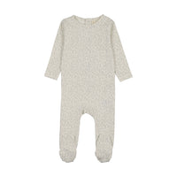 Lilette Leaf Trail Footie - Cream/Blue