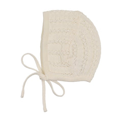Lilette Crochet Knit Bonnet - Cream
