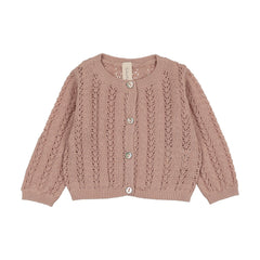 Lilette Crochet Knit Shrug - Dusty Pink