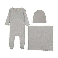 Lilette Mini Print Layette Set - Pale Blue