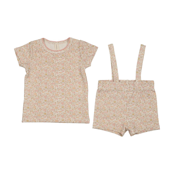 Lilette Liberty Floral Short Sleeve Set - Cream/Pink