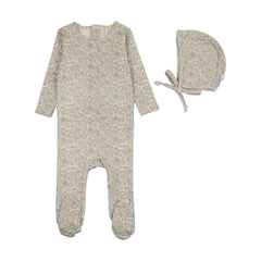 Lilette Liberty Floral Footie Set - Cream/Blue