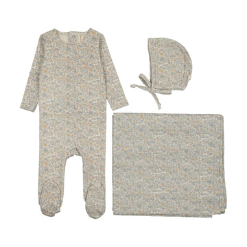 Lilette Liberty Floral Layette Set - Cream/Blue