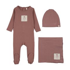 Lilette Graphic Tag Layette Set - Mauve