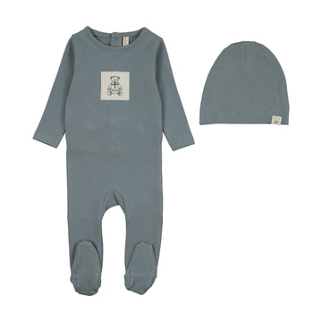 Lilette Graphic Tag Footie Set - Ocean