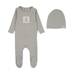 Lilette Graphic Tag Footie Set - Pale Blue