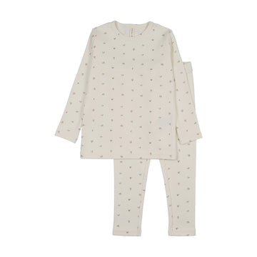 Lilette by Lil Legs Cream/Oat Lilette Bitsy Floral Lounge Set