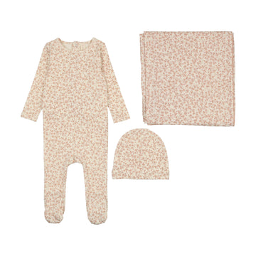 LILETTE  BY LIL LEGS  BY LIL LEGS MAUVE ALL OVER FLORAL LAYETTE SET