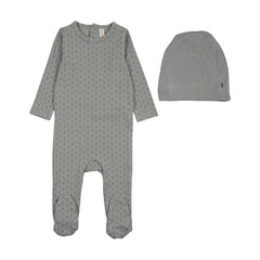 Lilette Gem Stripe Footie Set - Light Blue