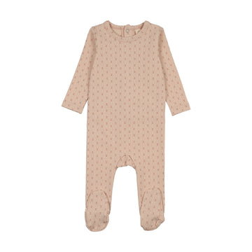 Lilette Gem Stripe Footie - Dusty Pink