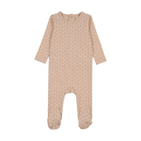 Lilette Gem Stripe Footie - Dusty Pink