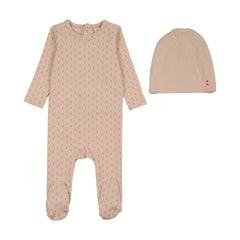 Lilette Gem Stripe Footie Set - Dusty Pink