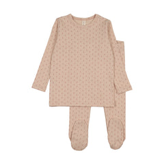 Lilette Gem Stripe Lounge Set - Dusty Pink