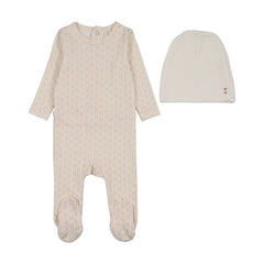 Lilette Gem Stripe Footie Set - Cream/Pink