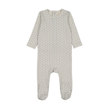 Lilette Gem Stripe Footie - Cream/Blue