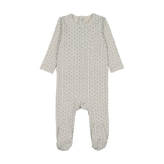 Lilette Gem Stripe Footie - Cream/Blue