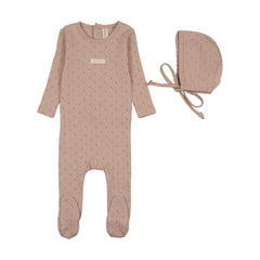 Lilette Floret Print Footie Set - Dusty Pink