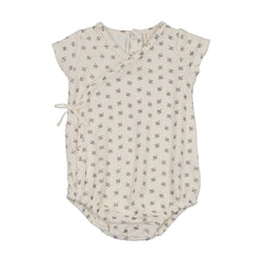 Lilette Terry Wrap Romper - Cream/Dusty Pink