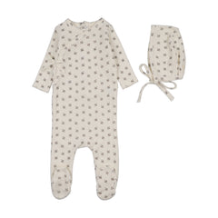 Lilette Terry Footie Set - Cream/Pink
