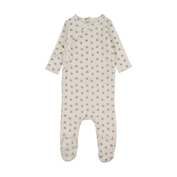 Lilette Terry Footie - Cream/Pink